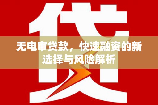 金塔无电审贷款，快速融资的新选择与风险解析