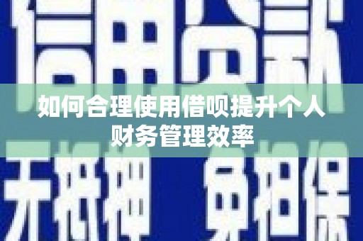 金塔如何合理使用借呗提升个人财务管理效率