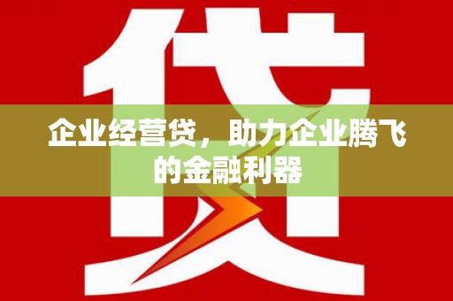 金塔企业经营贷，助力企业腾飞的金融利器